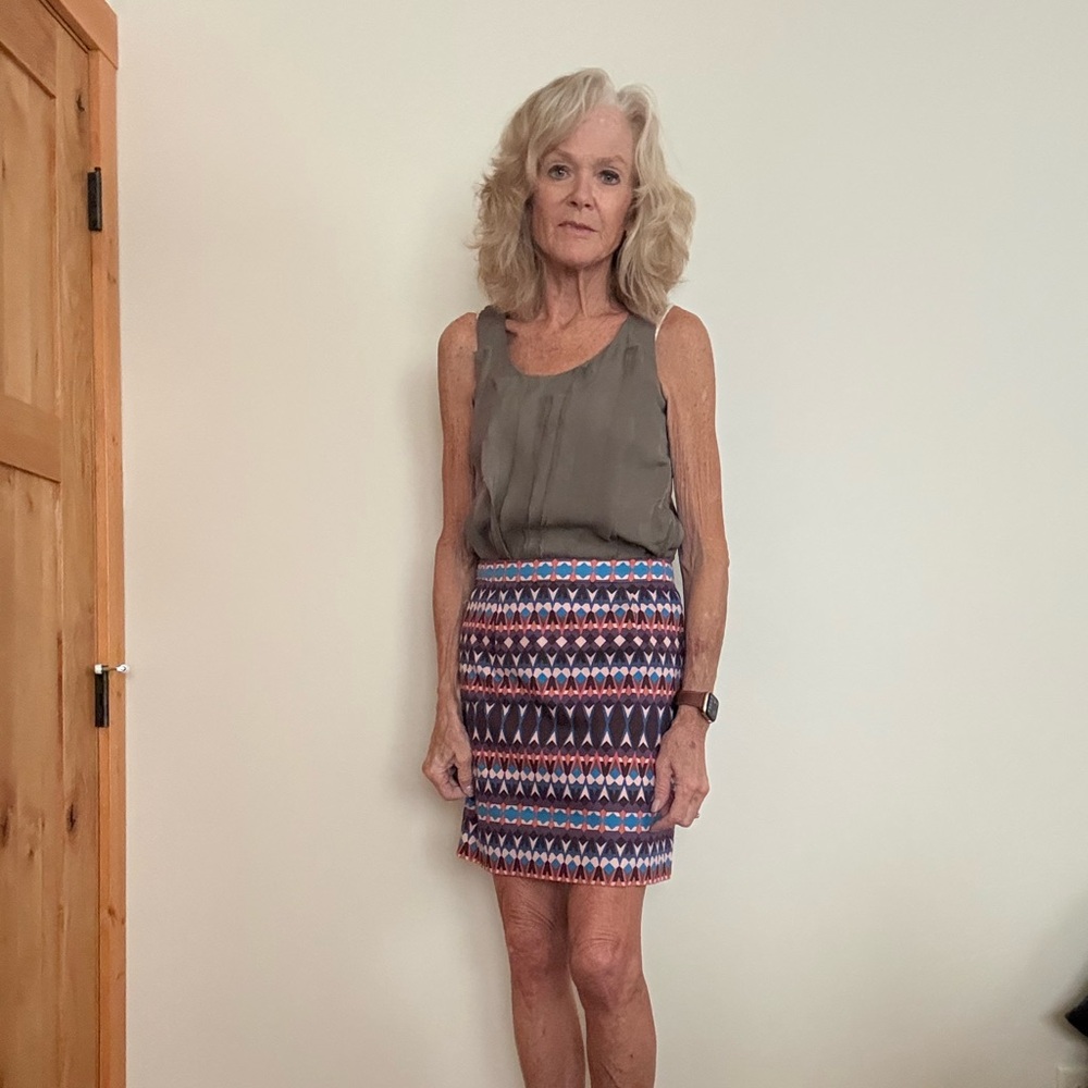 J. Crew Multicolor Mini Skirt with Geometric Design